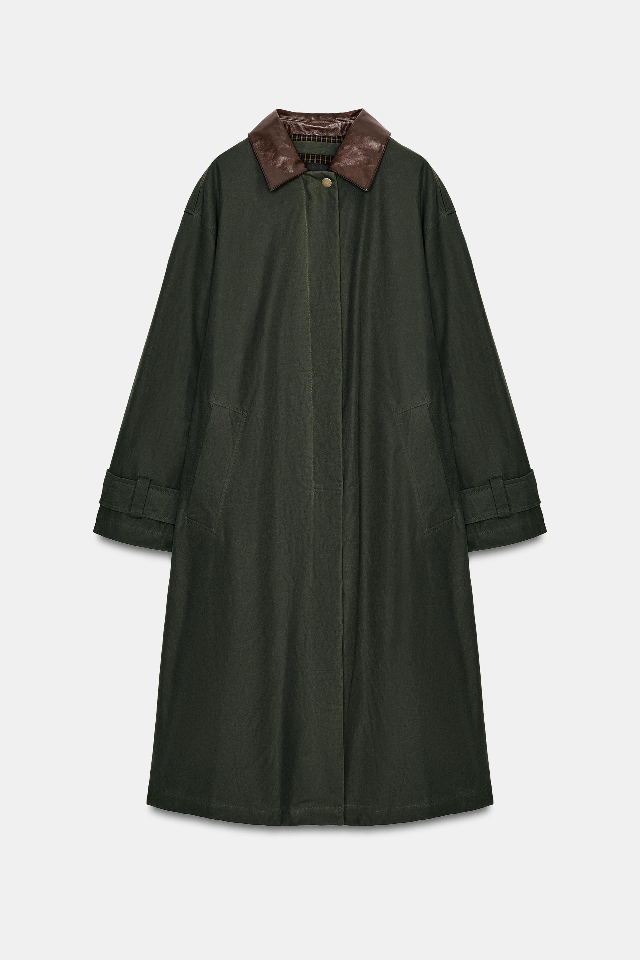 TRENCH COL CUIR CONTRASTANT ZW COLLECTION